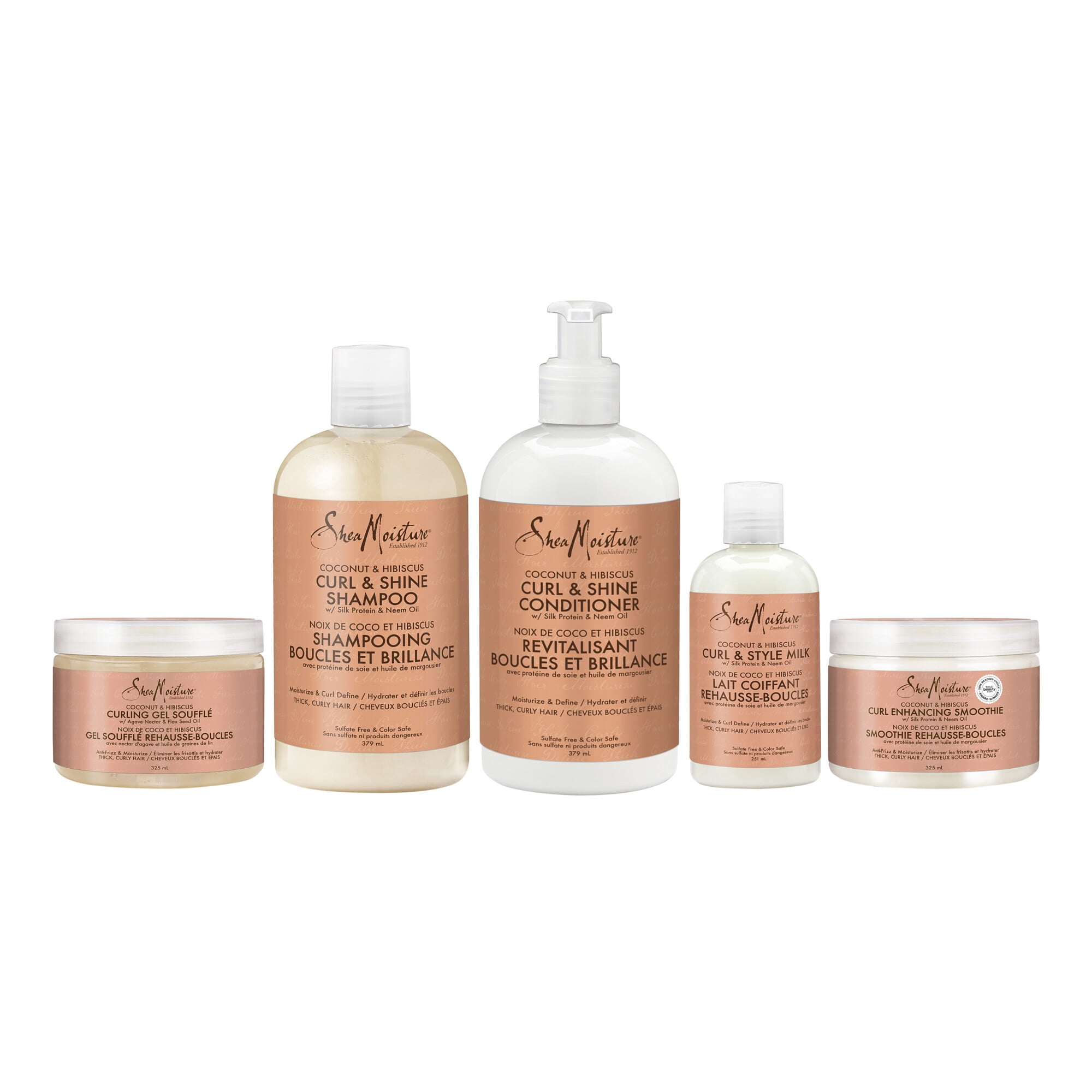 SheaMoisture Gel Soufflé Rehausse-Boucles Revitalisant en Profondeur Réparation Capillaire pour Cheveux Épais et Bouclés Noix de Coco & Hibiscus Sans Sulfates