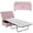 Pink, variant on Costway Folding Ottoman Sleeper Bed with Mattress Convertible Guest Bed Pink