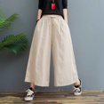 thumbnail image 3 of Women's Ramie Trousers Loose Comfortable Lightweight Pant for Summer Spring, 3 of 7