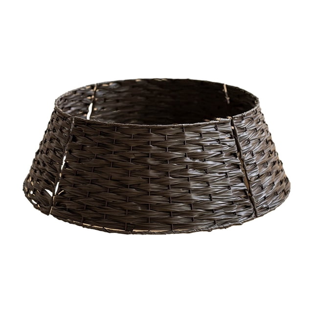 CNKOO Christmas Tree Rattan Skirt Stand Base Basket Cover Tidy Decor Grey