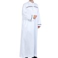 thumbnail image 2 of Birdeem Robe Musulmane pour Homme Robe Arabe Mi-Longue Style Long Manches Longues Brodée Col Montant Poche Longue Chemise Mode Décontractée Robe, 2 of 9