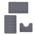 thumbnail image 1 of Penkiiy Memory Foam Bathroom Rug Set 3 Piece, Soft Absorbent Bath Rug and U-Shaped Contour Toilet Rug, Non Slip Bath Rug Carpet for Bathroom Floor, 1 of 8