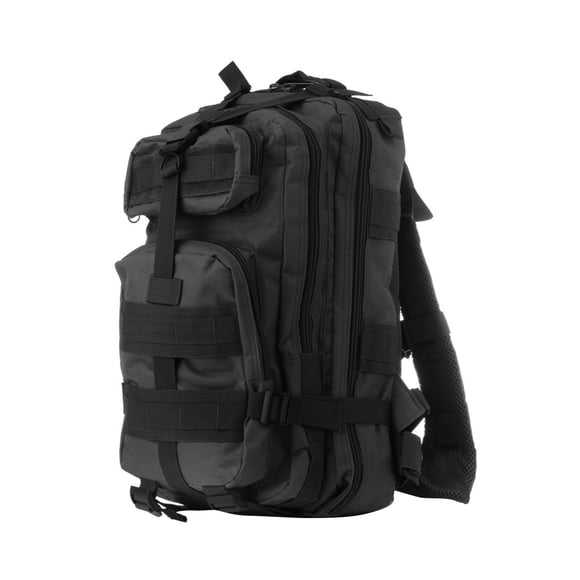 KAKOWELY Military Tactical Backpack Small Rucksacks Hiking Bag Outdoor Trekking Camping Tactical Molle Pack Men Tactical Combat Travel Bag 20-35L (Black),17.32X"X9.84"X9.84"