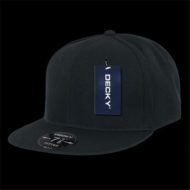 Decky RP1-PL-BLK-27 Retro Fitted Caps Black - 7.5
