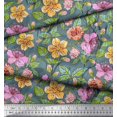 thumbnail image 3 of Soimoi Poly Georgette Fabric Leaves & Buttercup Floral Fabric Prints By Yard 52 Inch Wide, 3 of 3