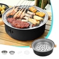 thumbnail image 1 of Gril Barbecue Portatif Mini au Charbon, Gril BBQ au Charbon Compact, Gril au Charbon Multifonction Sans Fumée Rond de Table pour Cuisson Intérieure Extérieure Maison Fête Pique-Nique Camping, 1 of 7