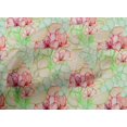 thumbnail image 5 of oneOone Popeline de Coton Tissu Rouge Feuilles & Trèfle Matériel de Robe Tissu Imprimé Tissu au Mètre 56 Pouces de Large, 5 of 5