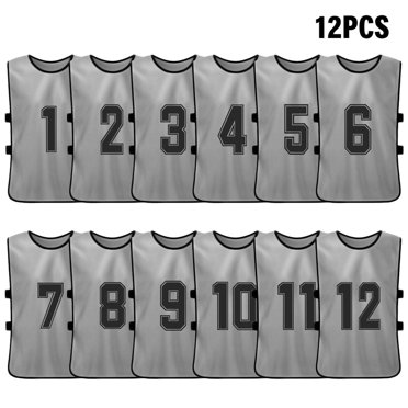 12 Pcs Gilet de Soccer pour Enfants Séchage Rapide Maillot de Soccer Jeunesse Sports Entraînement Équipe de Basketball Numéro Tissu Pratique Gilet de Sport