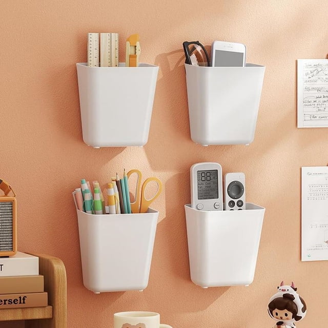 Wall Mounted Storage Shelf Organizer for Bathroom Bedroom Kitchen Cabinet Remote Control Holder Space Saving Home