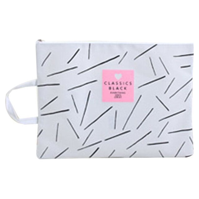 ZheElen Oxford Cloth A4 Paper Zipper Handbag Large Capacity Document Pen Bag School Office File Folder