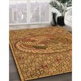 thumbnail image 3 of Ahgly Tapis Rectangulaire Lavable en Machine Intérieur Transitionnel Brun Selle, 5 Pieds x 7 Pieds, 3 of 7