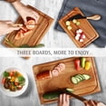 thumbnail image 3 of Hecef 3-PCS Wood Cutting Board Set with Holder, 15 inch Serving Board for Kitchen Meal Prep & Serving, 3 of 15