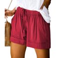 thumbnail image 1 of TIMIFIS Womens Comfy Drawstring Splice Casual Elastic Waist Pocketed Loose Shorts Pants - Summer, 1 of 1