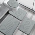 thumbnail image 1 of YIHOUSE Memory Foam Bathroom Rugs, Soft Non Slip Mats, Extra Thick for Bathroom, Machine Washable - 4 Piece Set (Light Grey), 1 of 7