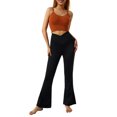 thumbnail image 1 of Women's Bootcut Yoga Pants Crossover High Waisted Workout Leggings Stretch Through Tummy Control Flare Pants, 1 of 7