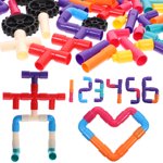 1 Jeu d'apprentissage en bloc de construction de tubulure interblocant de bâtiment éducatif de construction