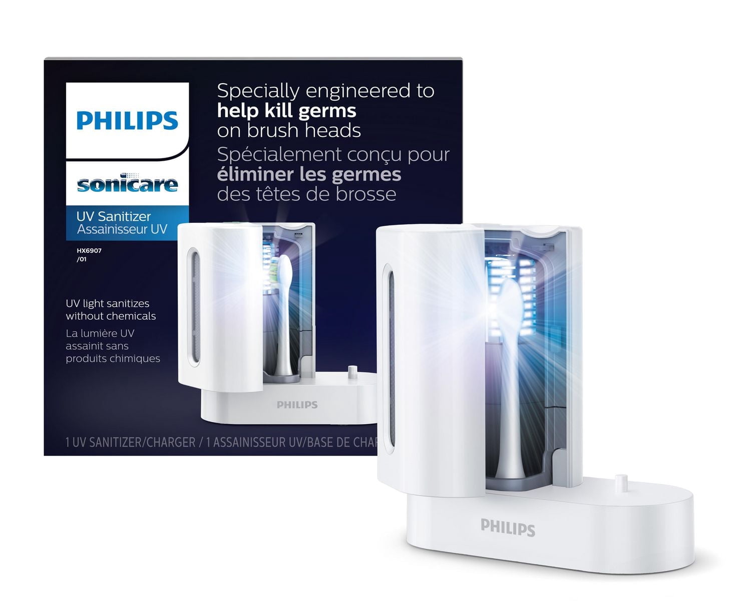 Philips Sonicare UV Sanitizer for Brush Heads, HX6907, White
