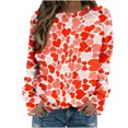 thumbnail image 1 of RKSTN Chandail en Molleton Femme Mode Cœur Imprimé T-shirt Ample Saint-Valentin Manches Longues Col Rond Décontracté, 1 of 4