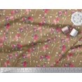 thumbnail image 2 of Soimoi Modal Satin Tissu Feuilles, & Rose Imprimé Floral 1 Yard 42 Inch Wide, 2 of 3