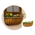 thumbnail image 4 of Jierger Hanging Basket Coconuts Fiber Planter- 30 Inch Window Box Liners Coconut Coir Basket Liners, Planter Box Coconut Liner for Window Flower Box Pots, Fence Trough Planter, Wall Planter Basket, 4 of 9