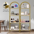 thumbnail image 3 of 4-Tier Arched Bookshelf, Industrial Style Open Bookcase with Metal Frame, Freestanding Display Shelving Unit for Living Room, Bedroom, Office Storage, 3 of 9