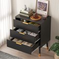 thumbnail image 3 of Bingirl Moderne 57 - Grand Commode en Bois : 3 Tiroirs au Design Cannelé pour le Rangement des Vêtements, 3 of 8
