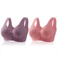 thumbnail image 1 of Yuyuzo Front Closure Bras for Women Plus Size 2 Pack Full Support Wireless Comfortable Everyday Bra, 1 of 3