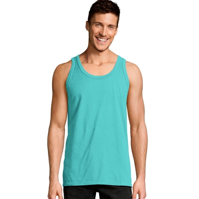 Hanes Homme ComfortWash Débardeur Sans Manches Teint en Pièce, TG, Menthe