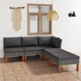 thumbnail image 1 of vidaXL 5 Piece Garden Lounge Set with Cushions Poly Rattan Grey, 1 of 5