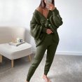 thumbnail image 2 of FAIWAD Ensembles 2 Pcs pour Femmes Cardigan en Tricot Torsadé à Manches Longues Chandail Extensible Pantalon Ajusté Ensembles de Détente, 2 of 5
