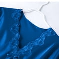thumbnail image 5 of Sakmal Robe de Maison en Soie pour Femmes, Pyjama en Satin Bleu à Manches Courtes, Chemises de Nuit pour Femmes, 5 of 5