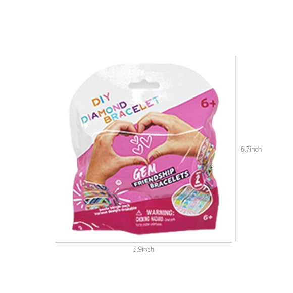 Kit de Bracelet d'Art en Diamant DIY pour Filles, 100+ Gemmes en Résine et Bracelets à Pression, Activité d'Artisanat Créative pour Enfants de 3+, Cadeau de Fête