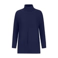 thumbnail image 3 of VgaVtl Ladies Sweaters Pullover Long Sleeve High Neck Womens Fall Sweaters Casual Blue Solid Color Knitted Loose Sweaters, 3 of 5