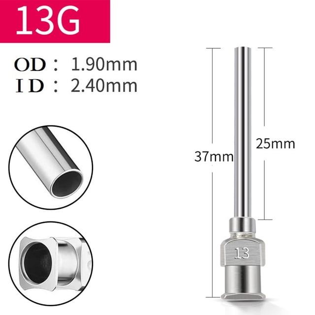 Bgsha Aiguille de Machine Distributrice en Acier Inoxydable 25 mm Colle Industrielle 1 Po 8 g-30 g