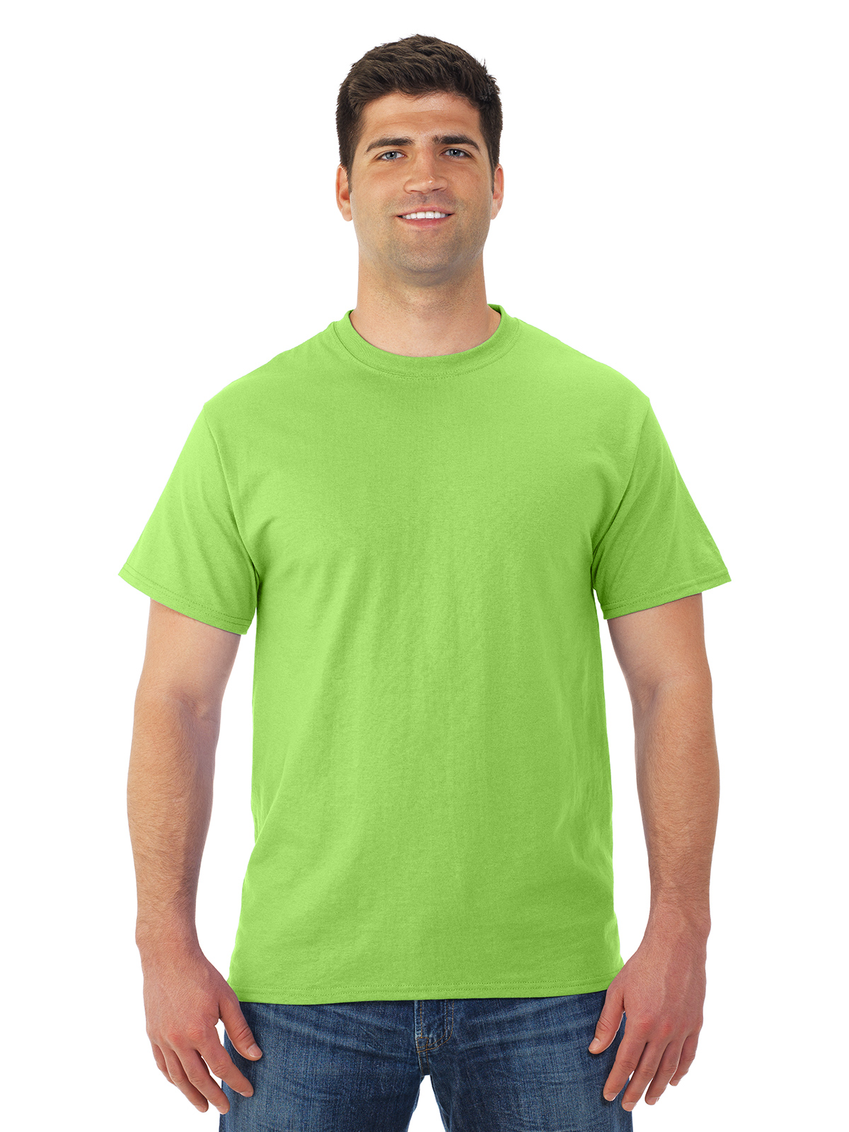 Jerzees Mens DRI-POWER Active Short Sleeve Crew T-Shirt, 4X, Neon Green