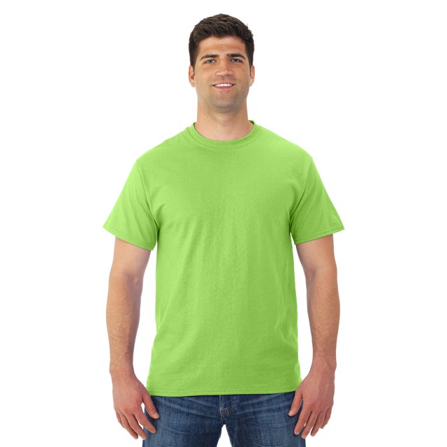 Jerzees Mens DRI-POWER Active Short Sleeve Crew T-Shirt, 2X, Neon Green