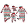 thumbnail image 4 of Famille Pyjamas Dessin Animé Imprimé à Capuche Combinaison Papa Maman Enfants Bébé Xams Tenues, 4 of 6