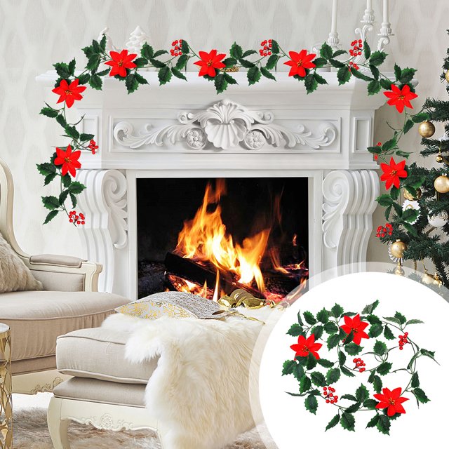 Birdeem Outdoor Christmas Decorations,Christmas Decorations Indoor,New Christmas Rattan Spots Artificial Fake Leaves Christmas Decorations Simulation Christmas Rattan,Christmas Decorations Outdoor