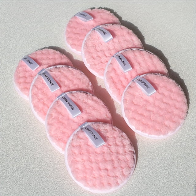 CHUANK 8pcs Gentle Makeup Remover Puffs - Reusable Washable Beauty Care Tools for All Skin Types Fragrance-Free