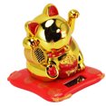 thumbnail image 1 of Waving Arm Fortune Cat Statue, Exquisite Gifting Bright  Luck Solar Powered Waving Cat Light Sensing Fun  For Office Chinese Character Champagne,Chinese Character Silver,Blessing, 1 of 8