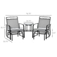 thumbnail image 3 of Outsunny Outdoor Glider Bench with Coffee Table, Patio 2-Seat Rocking Chair Swing Loveseat with Breathable Sling for Backyard Garden Porch, Light Grey, 3 of 10