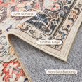 thumbnail image 4 of 3x5 Retro Floral Medallion Area Rug -Bedroom Rug Soft Throw Printed Bathroom Kitchen Entry Foyer Mat, Vintage Non-Slip Washable Carpet for Front Door Laundry Room Bath Office-Multi, 4 of 7