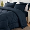 thumbnail image 3 of Sleepdown 7-Piece Queen Bed in a Bag, Navy Bedding Set with Comforter Sets Queen, 3 of 7
