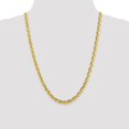 thumbnail image 2 of Diamond2Deal 10K Yellow Gold 5.5mm Diamond-Cut Rope Chain Necklace for Women 24", 2 of 6