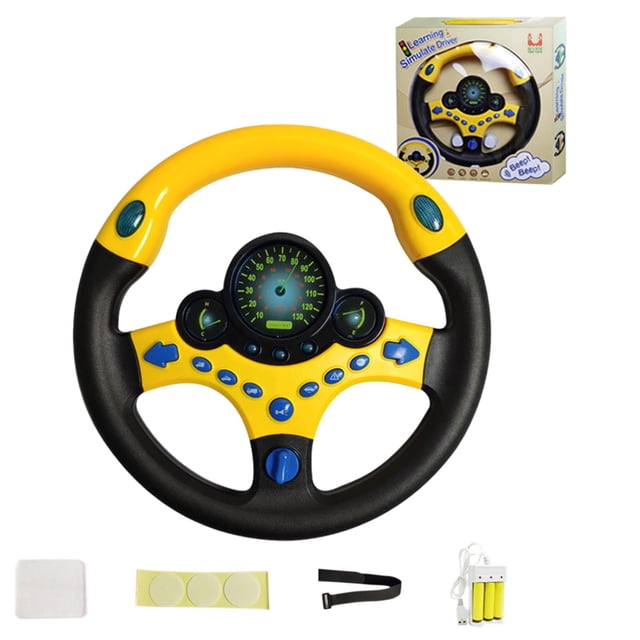 PRETXORVE Simulation Co-aeronaut Steering Wheel Children Is Early Education Light And Music Steering Wheel