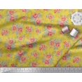 thumbnail image 2 of Soimoi Tissu en Coton Cambric Feuilles & Roses Imprimé Floral 1 Yard 42 Pouces de Large, 2 of 3