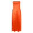 thumbnail image 4 of WTXUE Robes d'Été pour Femmes 2024, Robe d'Été en Satin Sans Bretelles Dos Nu Moulante Maxi, Robe Corset, Robe Portefeuille, Robe Dos Nu, Orange TG, 4 of 5