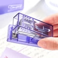 thumbnail image 4 of YYV Gifts Mini Clear Transparent Stapler Portable Handheld Stapler with 1000 Staples One-Finger Use Compact Desktop Stapler for School Office Home Clear Design Durable Practical Stationery Tool, 4 of 6