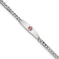 thumbnail image 1 of Sterling Silver Rhodium-plated Medical ID Bracelet w/Curb Link 8 Inch "Bracelets, 1 of 2