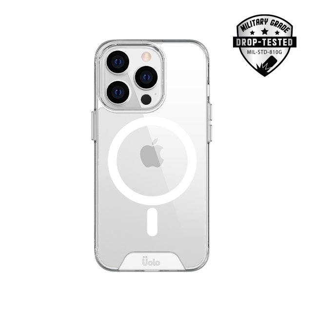Uolo Étui Soul+ MasgSafe à Étui Rigide Ajusté Homologué Drop pour iPhone 14 Pro Max/13 Pro Max (Étui Mag Testé à Chute de 4 Pi) - Transparent